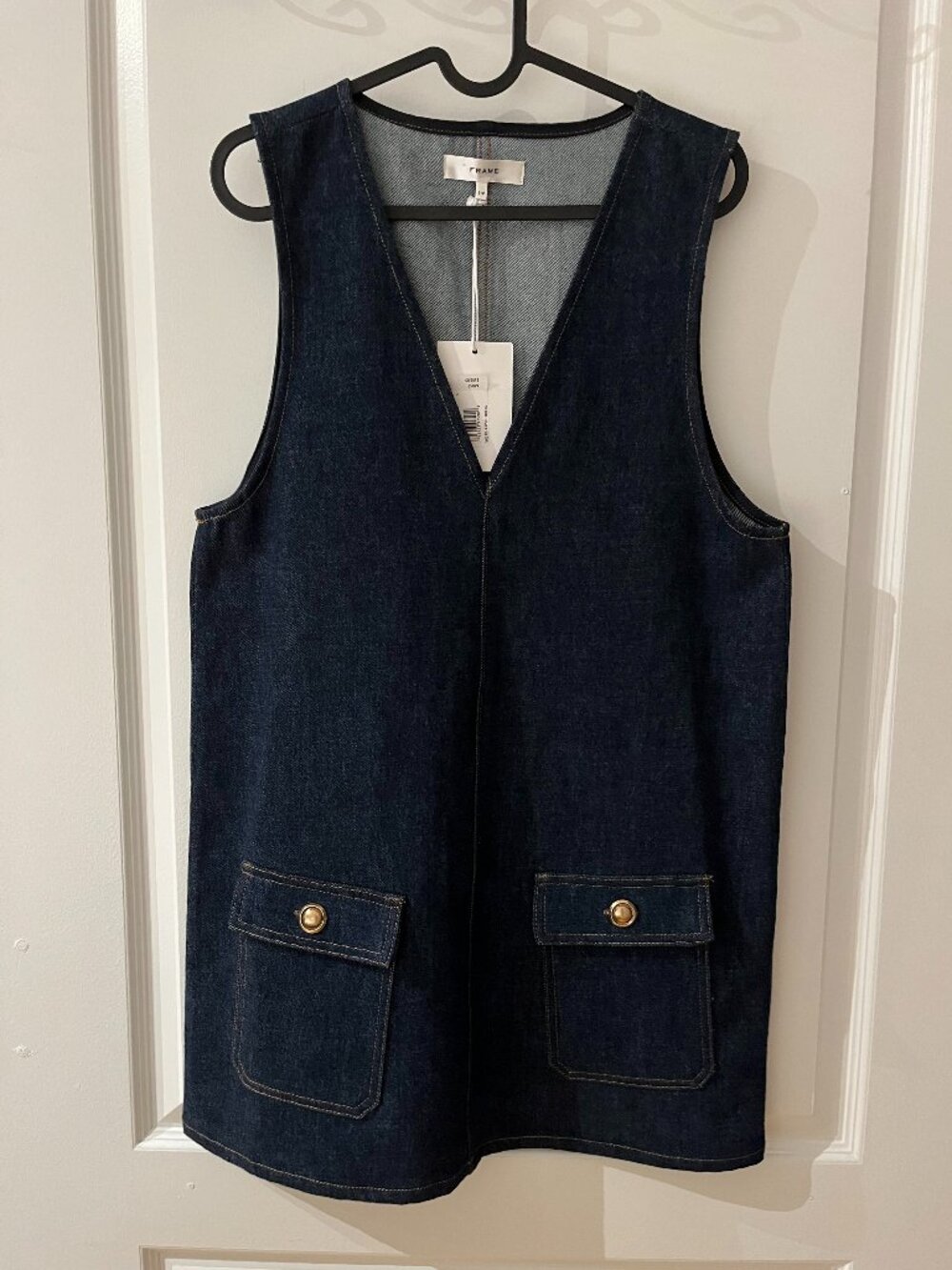 FRAME The Pinafore Denim Mini Dress NWT Size Small